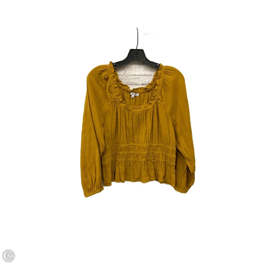 Top Long Sleeve By Madewell In Yellow, Size: L