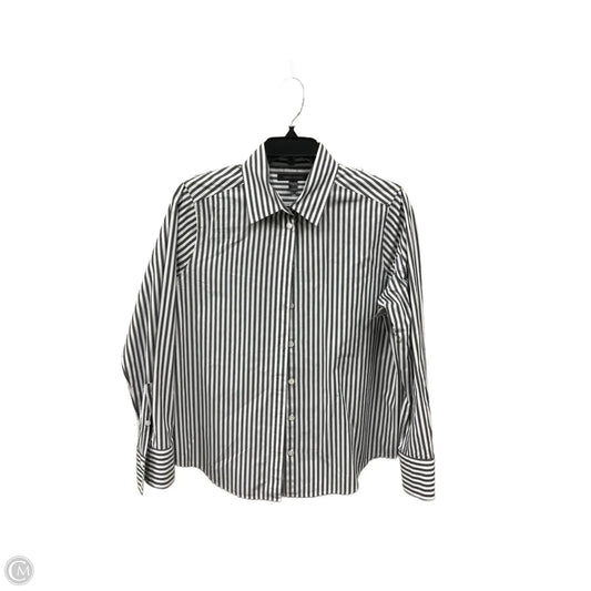 Blouse Long Sleeve By Banana Republic In Striped Pattern, Size: M