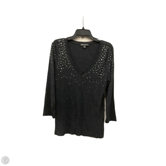 Top Long Sleeve By Inc In Black, Size: M
