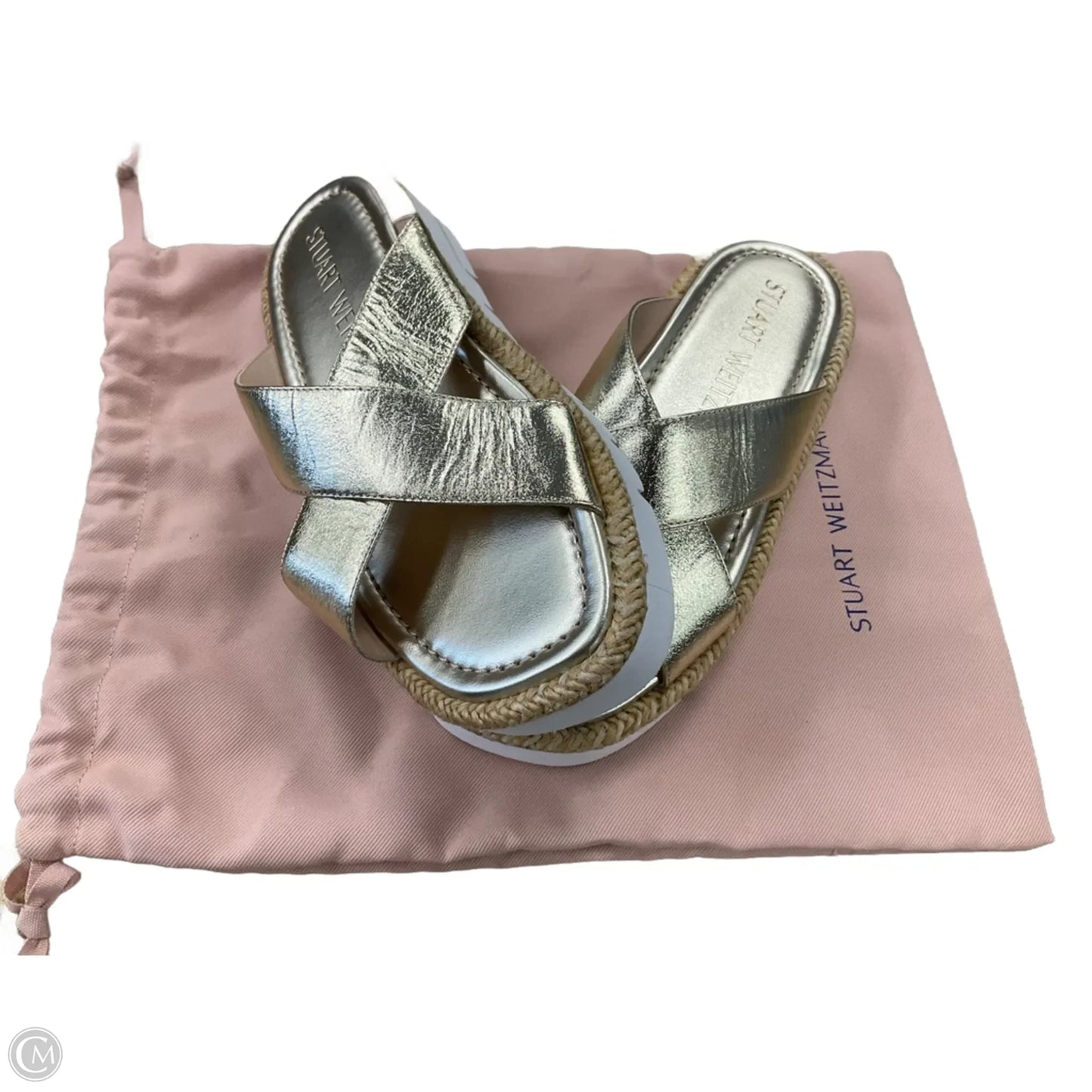 Sandals Designer By Stuart Weitzman In Gold, Size: 6.5