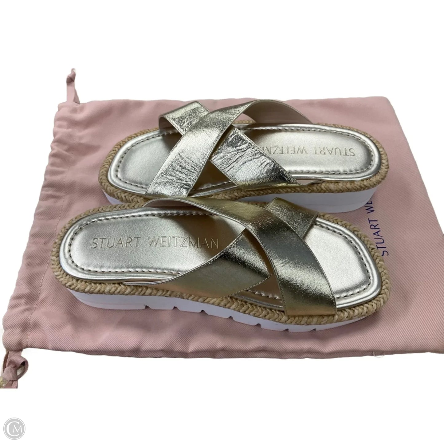 Sandals Designer By Stuart Weitzman In Gold, Size: 6.5