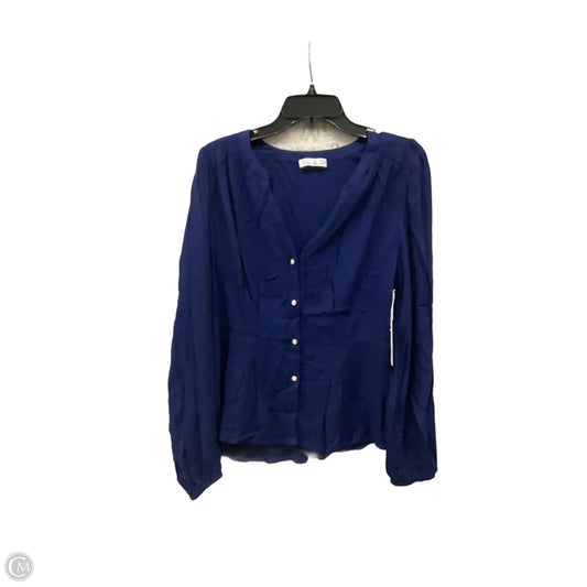 Blouse Long Sleeve By 89th And Madison In Blue, Size: M