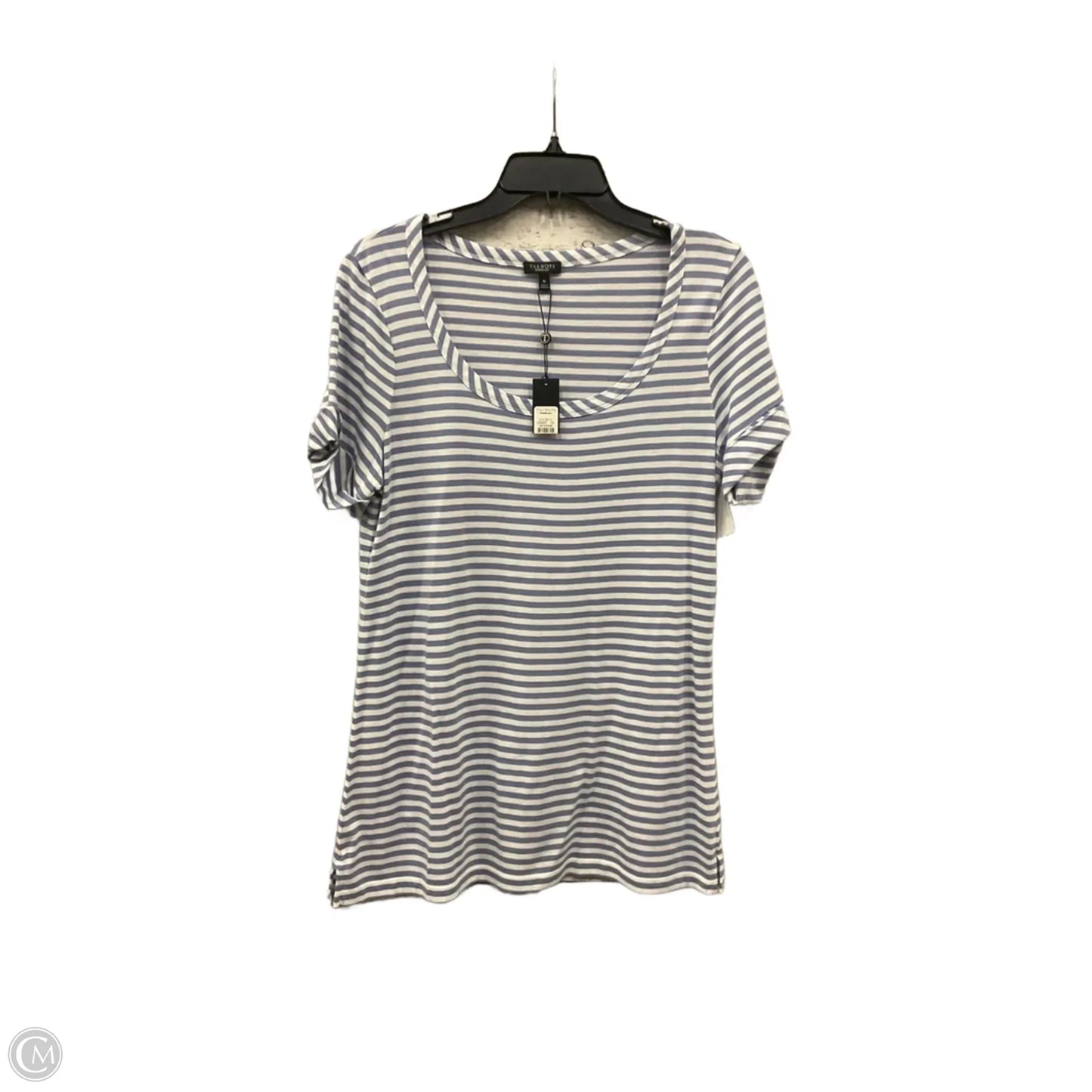 Top Short Sleeve By Talbots In Striped Pattern, Size: M