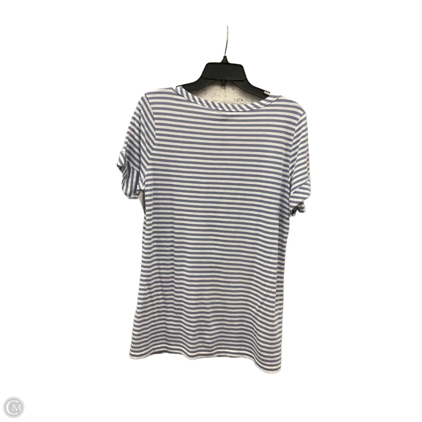 Top Short Sleeve By Talbots In Striped Pattern, Size: M