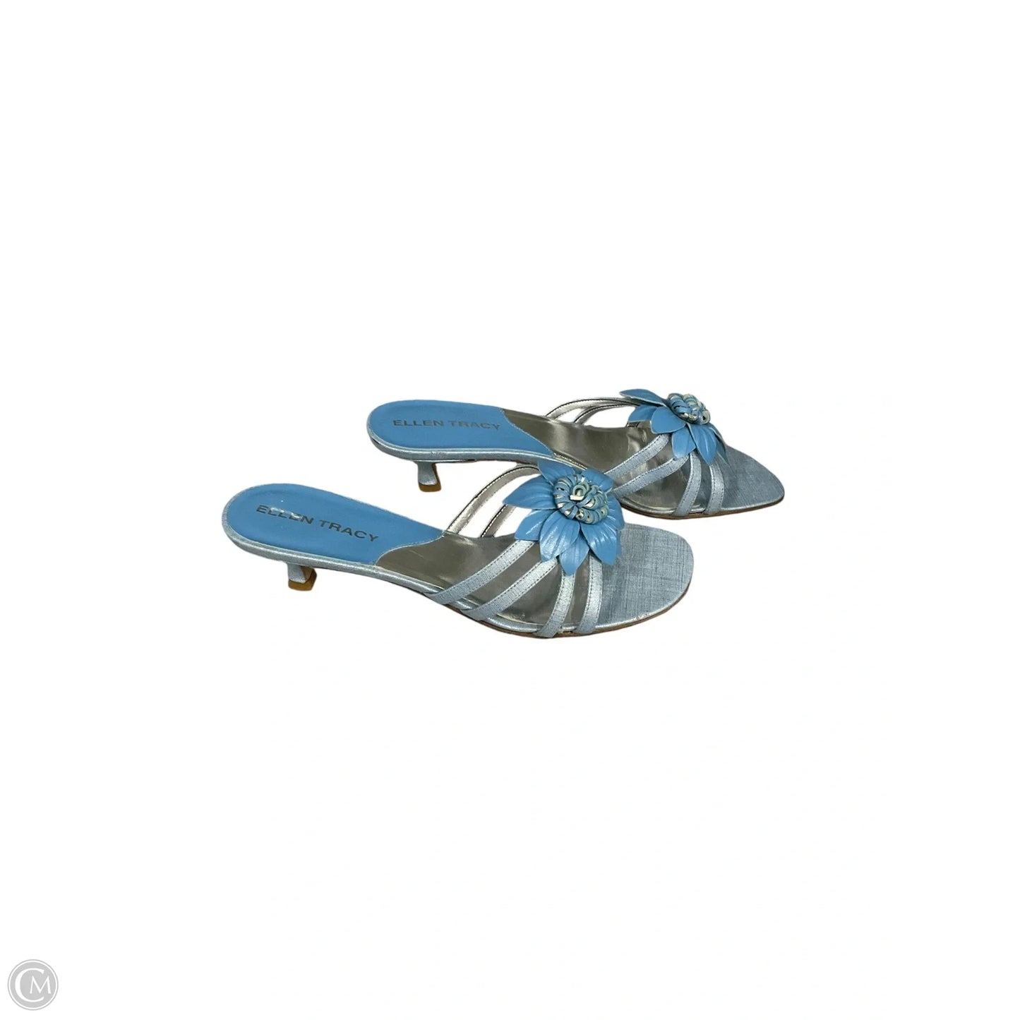 Sandals Heels Kitten By Ellen Tracy In Blue, Size: 8.5