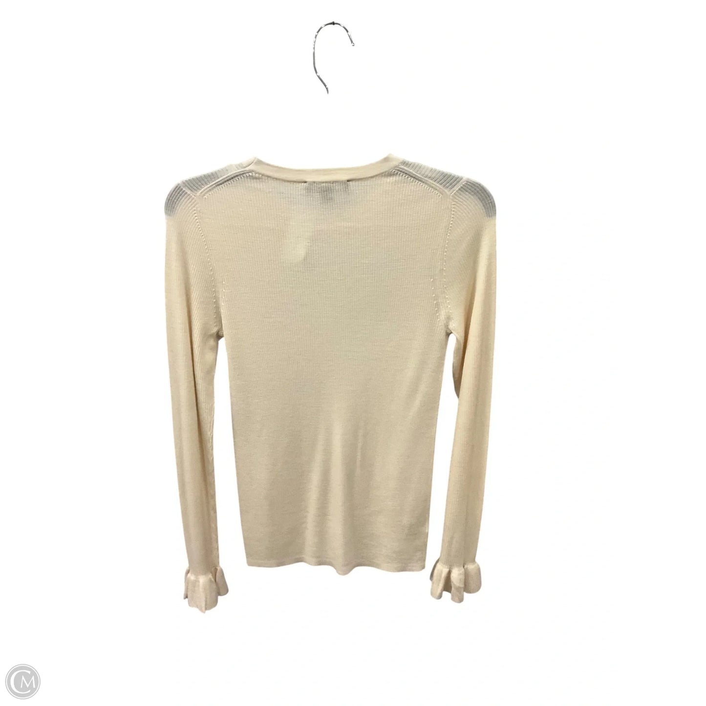 Top Long Sleeve Basic By Ann Taylor In Cream, Size: S