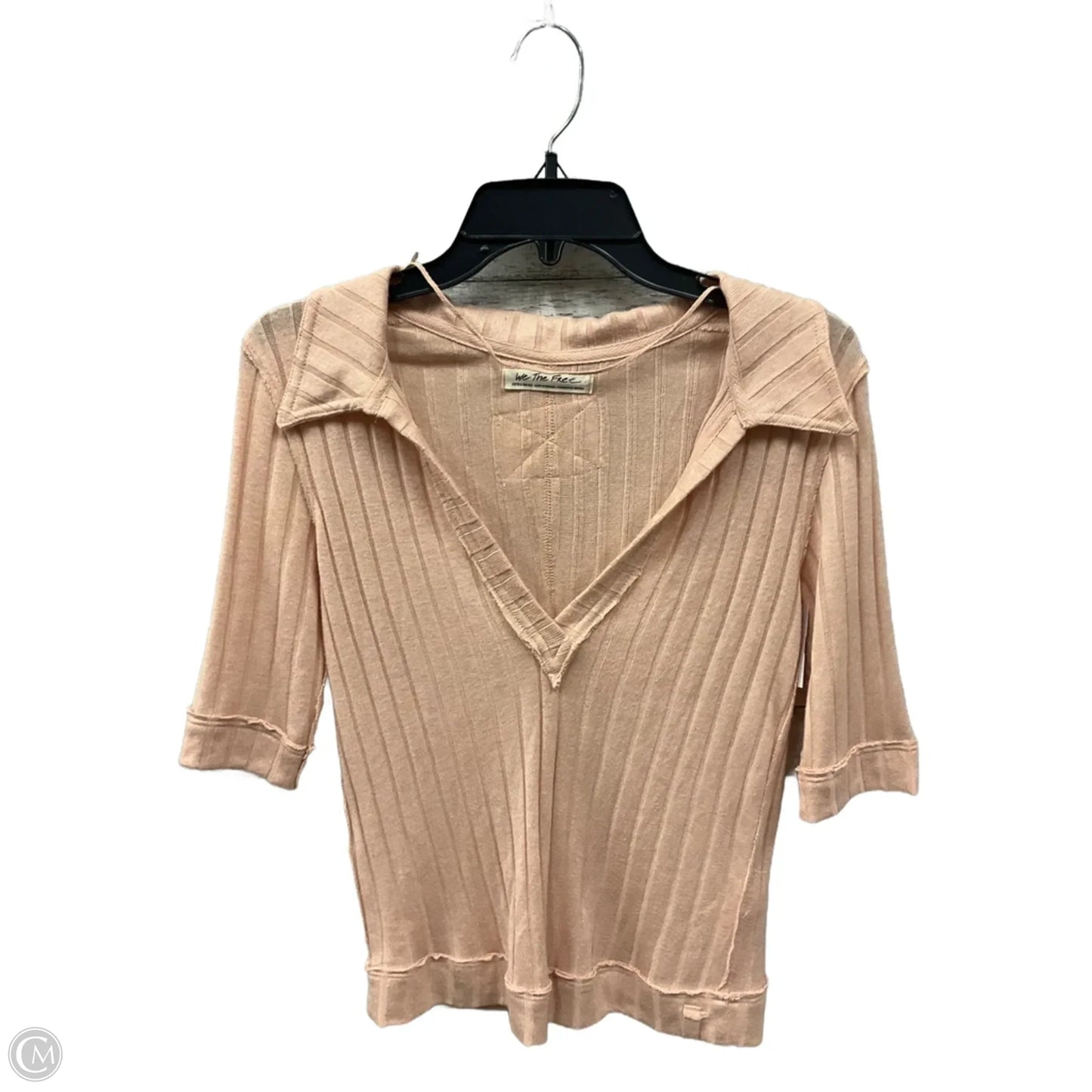 Top 3/4 Sleeve By We The Free In Peach, Size: Xs