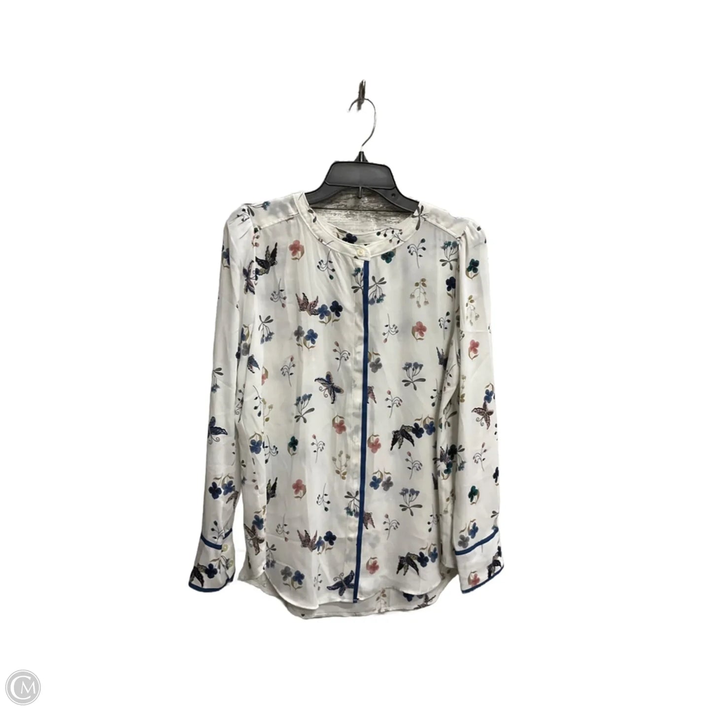 Blouse Long Sleeve By Loft In White, Size: M