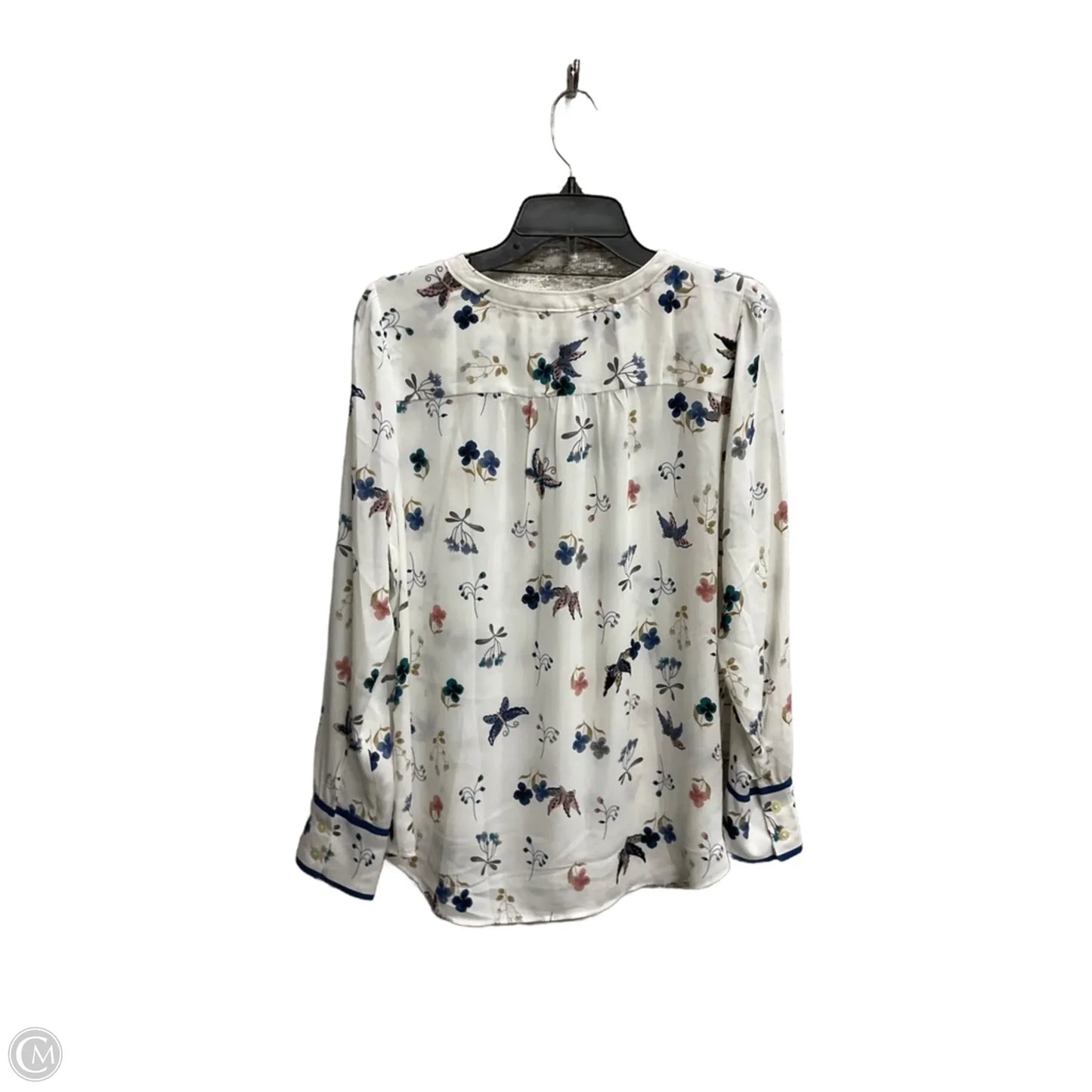 Blouse Long Sleeve By Loft In White, Size: M
