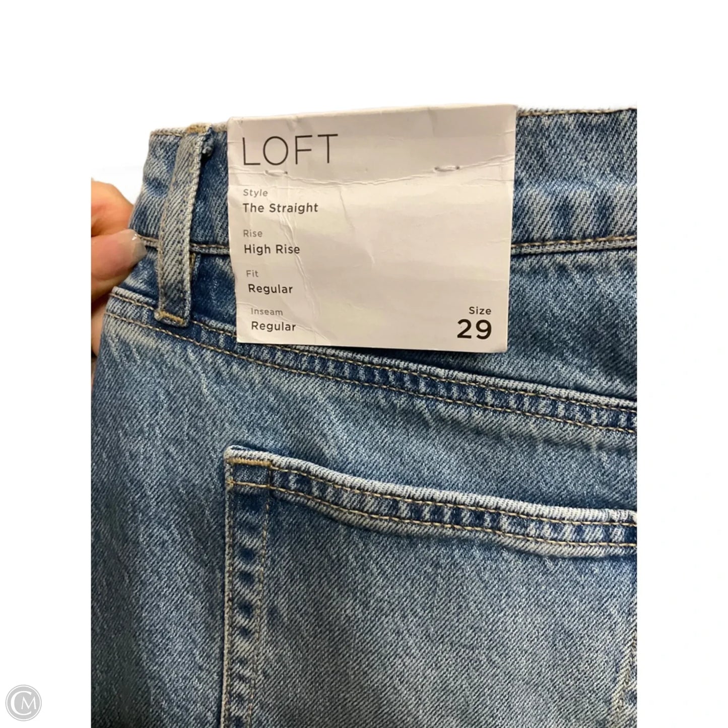 Jeans Straight By Loft In Blue Denim, Size: 8