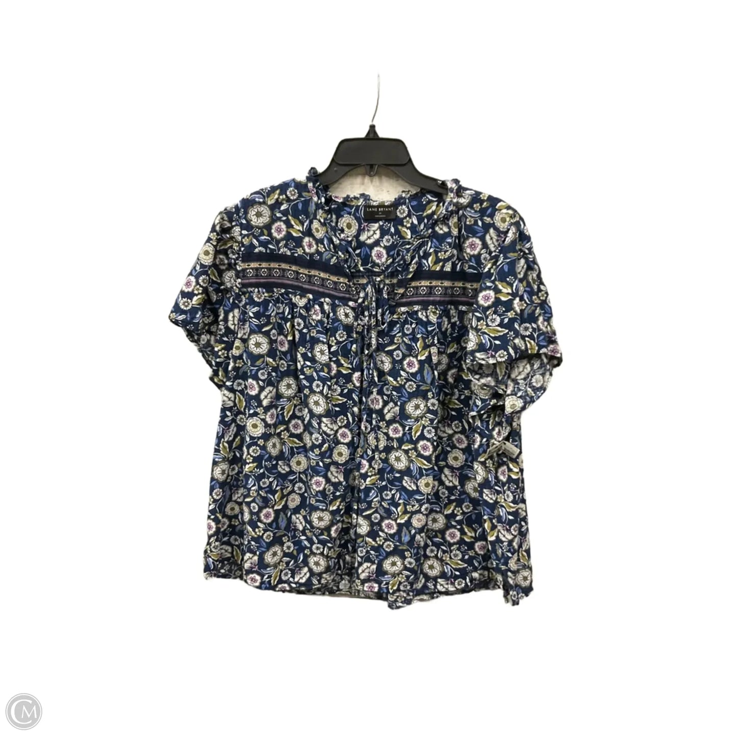 Top Short Sleeve By Lane Bryant In Blue, Size: 3x
