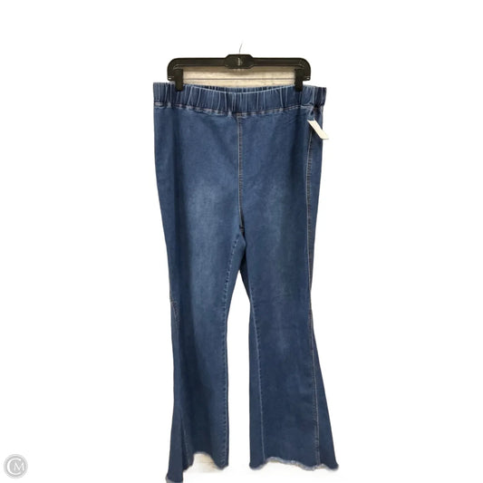 Jeans Wide Leg By American Bazi In Blue Denim, Size: 2x