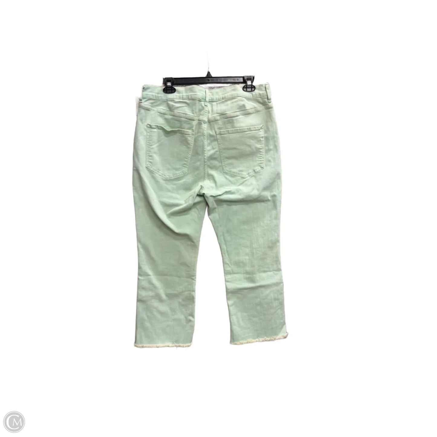 Jeans Cropped By Express In Green Denim, Size: 16