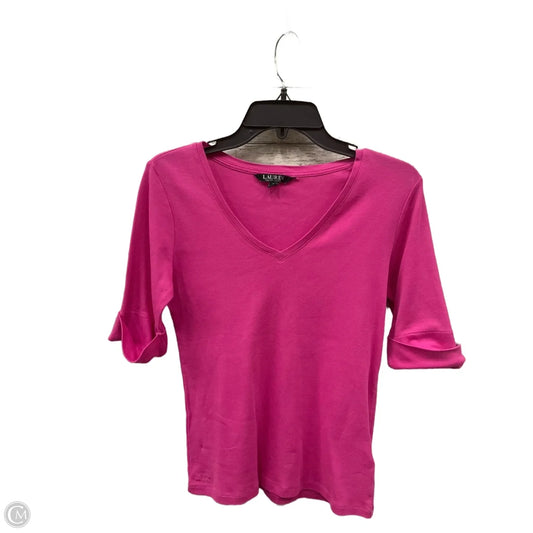 Top 3/4 Sleeve By Lauren By Ralph Lauren In Pink, Size: M