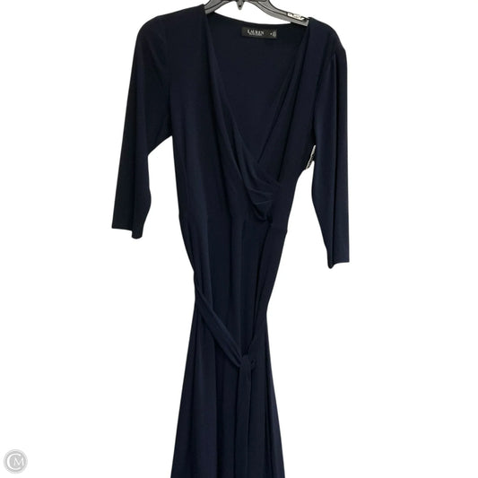 Dress Casual Midi By Lauren By Ralph Lauren In Navy, Size: 10