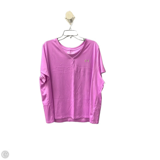 Athletic Top Short Sleeve By Under Armour In Purple, Size: 2x