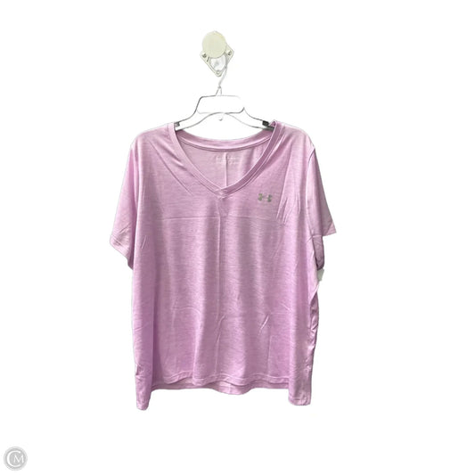 Athletic Top Short Sleeve By Under Armour In Purple, Size: 2x