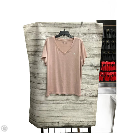 Athletic Top Short Sleeve By Under Armour In Pink, Size: 1x