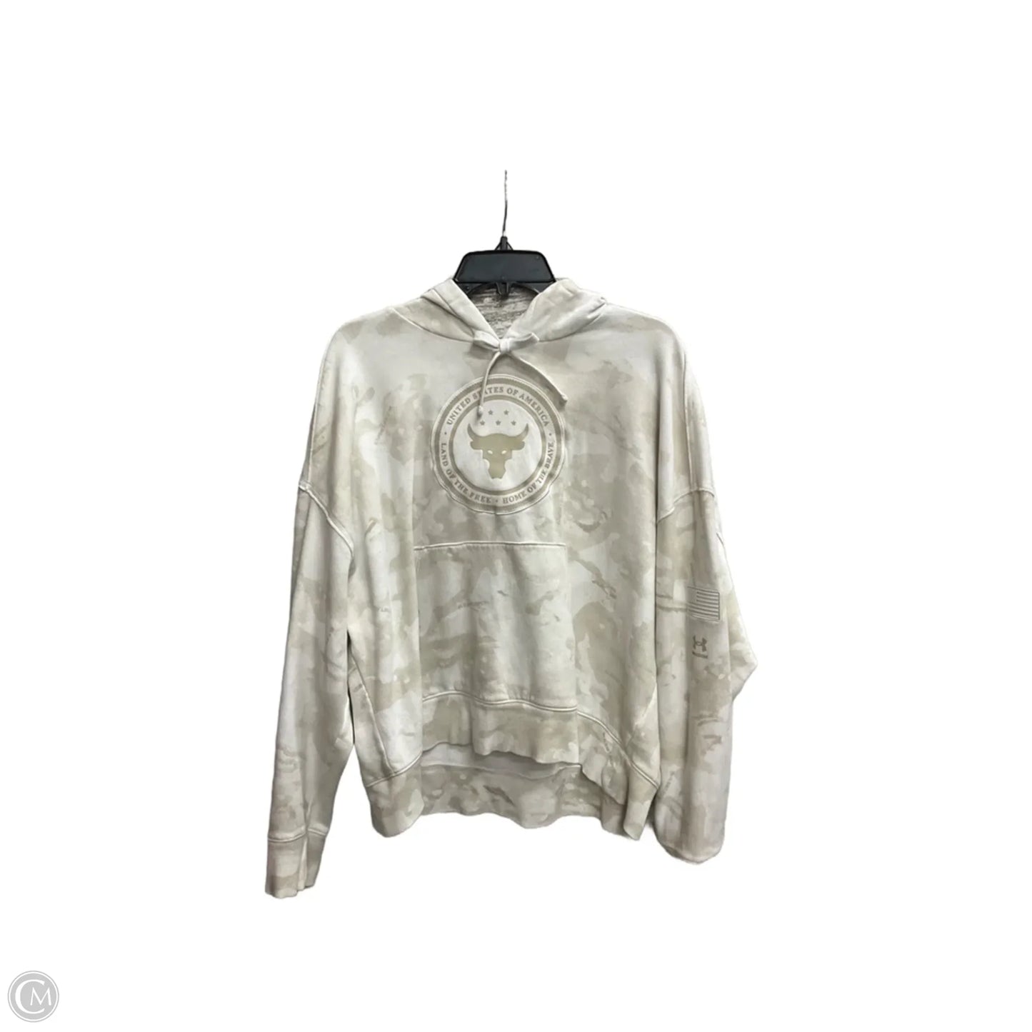 Sweatshirt Hoodie By Under Armour In Cream, Size: Xl