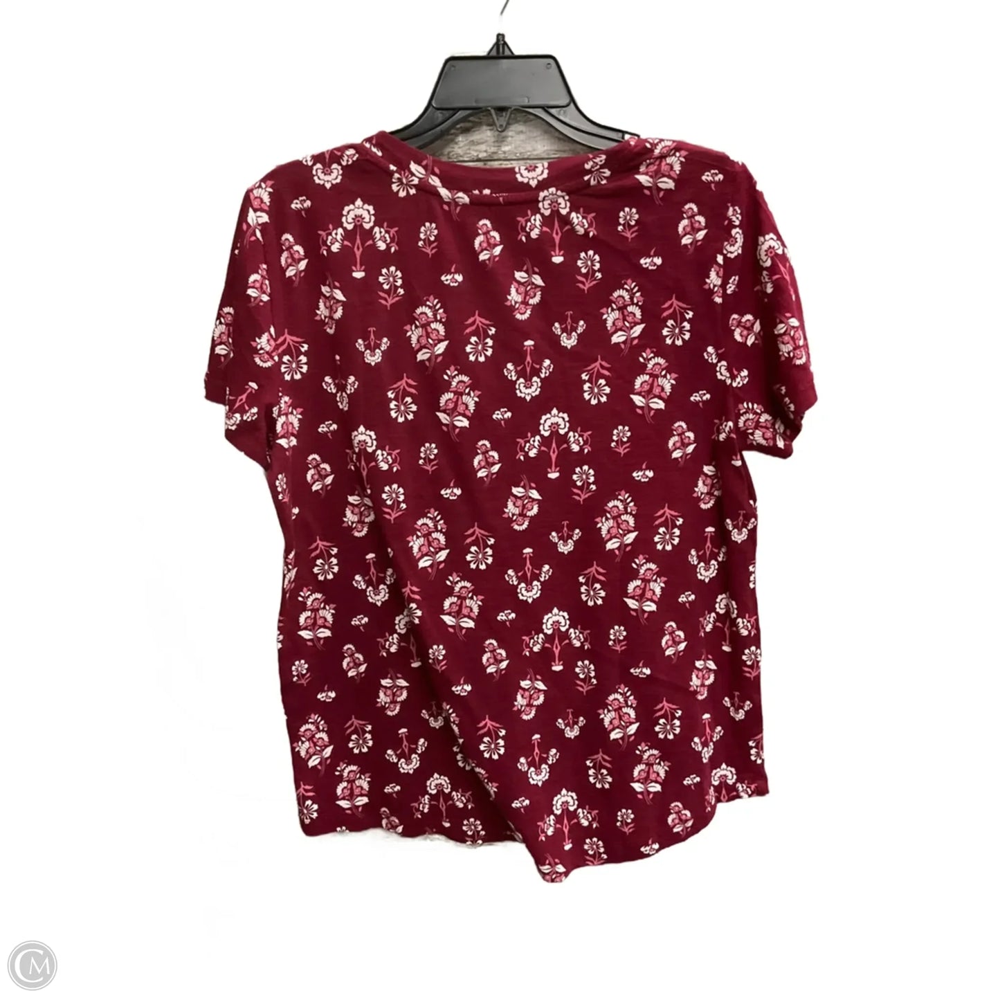 Top Short Sleeve By Loft In Red, Size: M