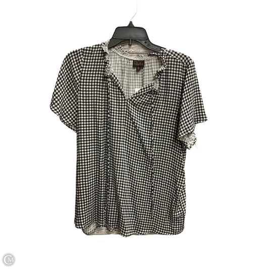 Top Short Sleeve By Mod In Checkered Pattern, Size: M