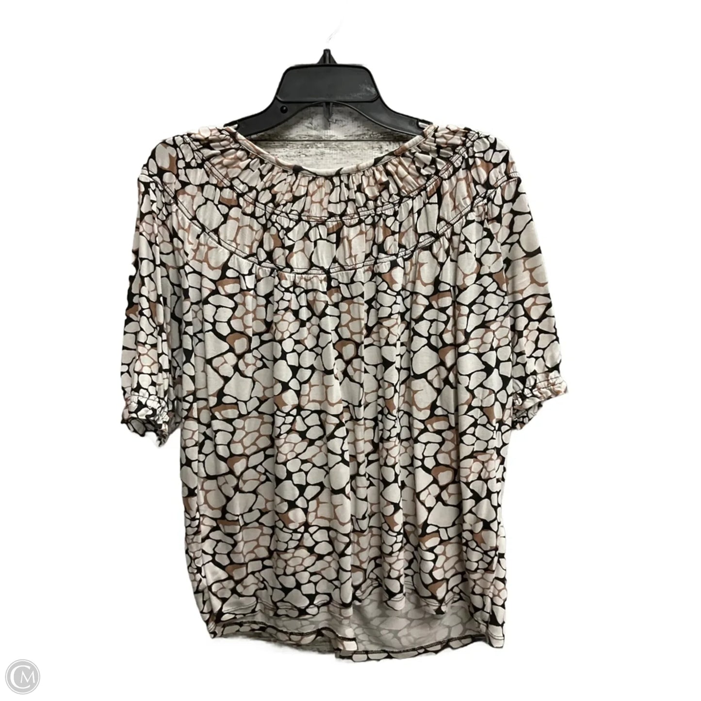 Top Short Sleeve By Loft In Cream, Size: L