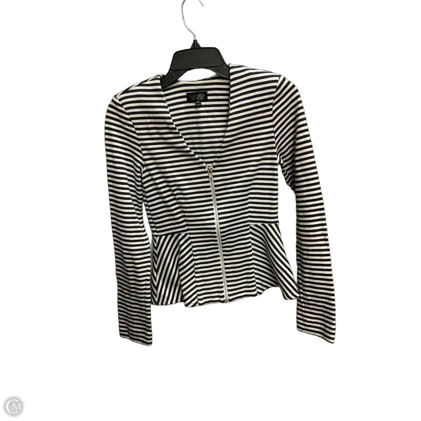 Jacket Shirt By Top Shop In Striped Pattern, Size: S
