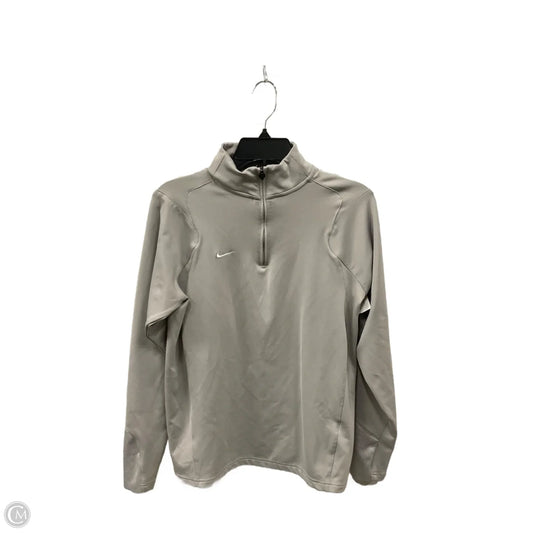 Athletic Top Long Sleeve Collar By Nike In Grey, Size: S