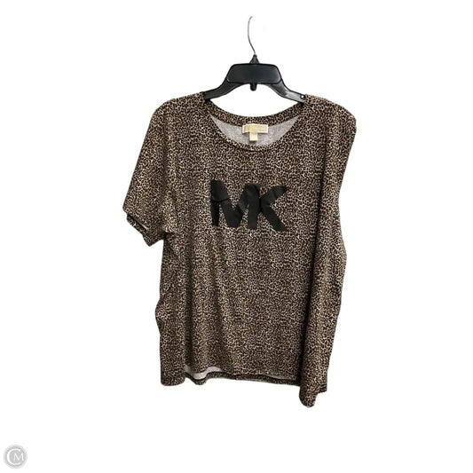 Top Short Sleeve By Michael By Michael Kors In Animal Print, Size: 3x