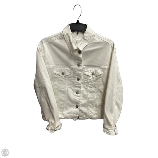 Jacket Denim By Risen In White Denim, Size: S