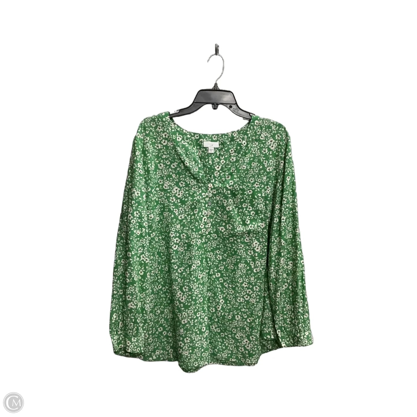Top Long Sleeve By J. Jill In Green, Size: Xl