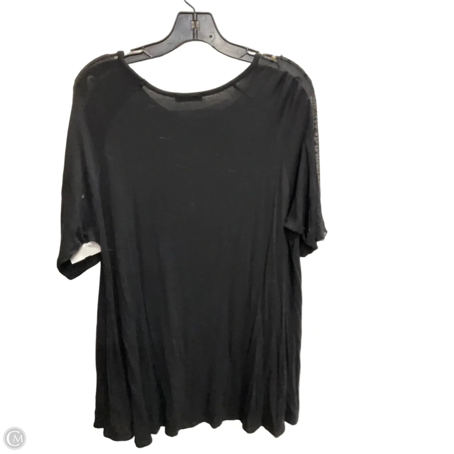 Top Short Sleeve By Cha Cha In Black, Size: Xl