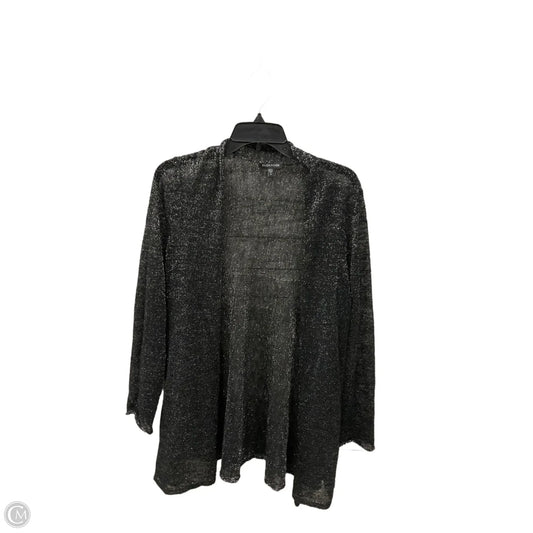Cardigan By Eileen Fisher In Black & Silver, Size: M