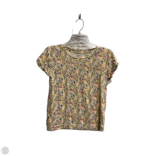 Top Short Sleeve Basic By Loft In Floral Print, Size: Xs