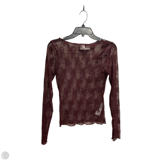 Top Long Sleeve By Abercrombie And Fitch In Maroon, Size: S
