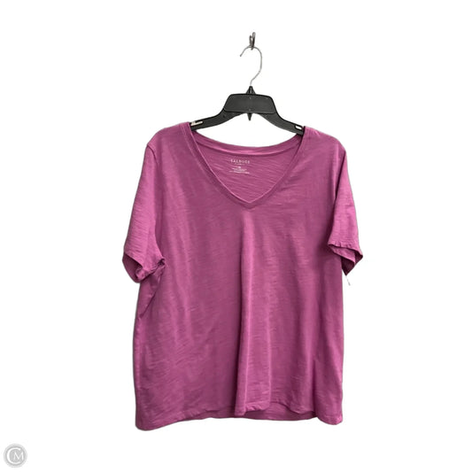 Top Short Sleeve Basic By Talbots In Purple, Size: 2x
