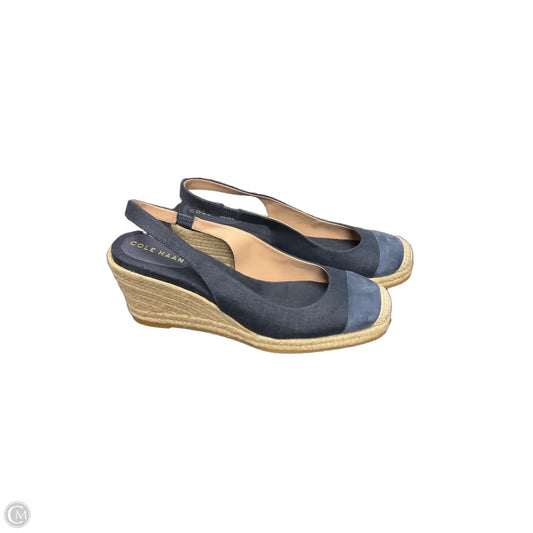 Shoes Heels Wedge By Cole-haan In Blue, Size: 10