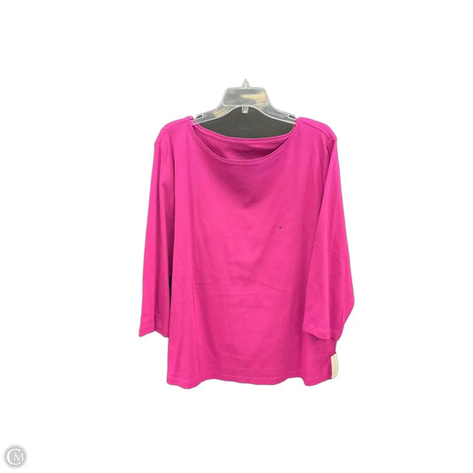 Top Long Sleeve Basic By Talbots In Purple, Size: 3x