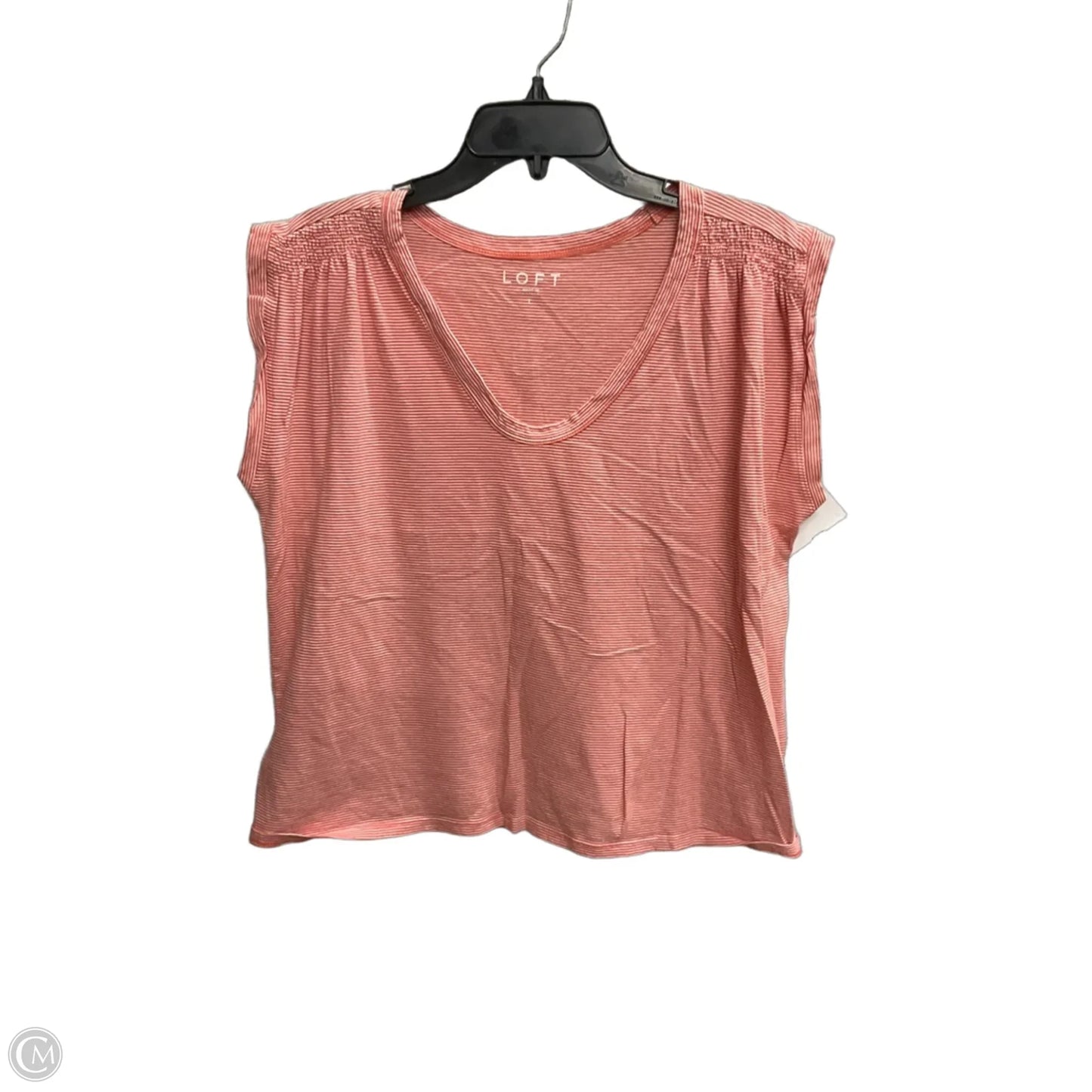 Top Short Sleeve By Loft In Striped Pattern, Size: L