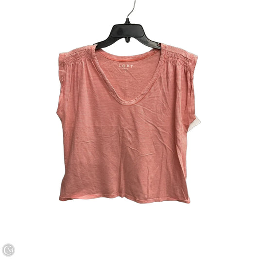 Top Short Sleeve By Loft In Striped Pattern, Size: L