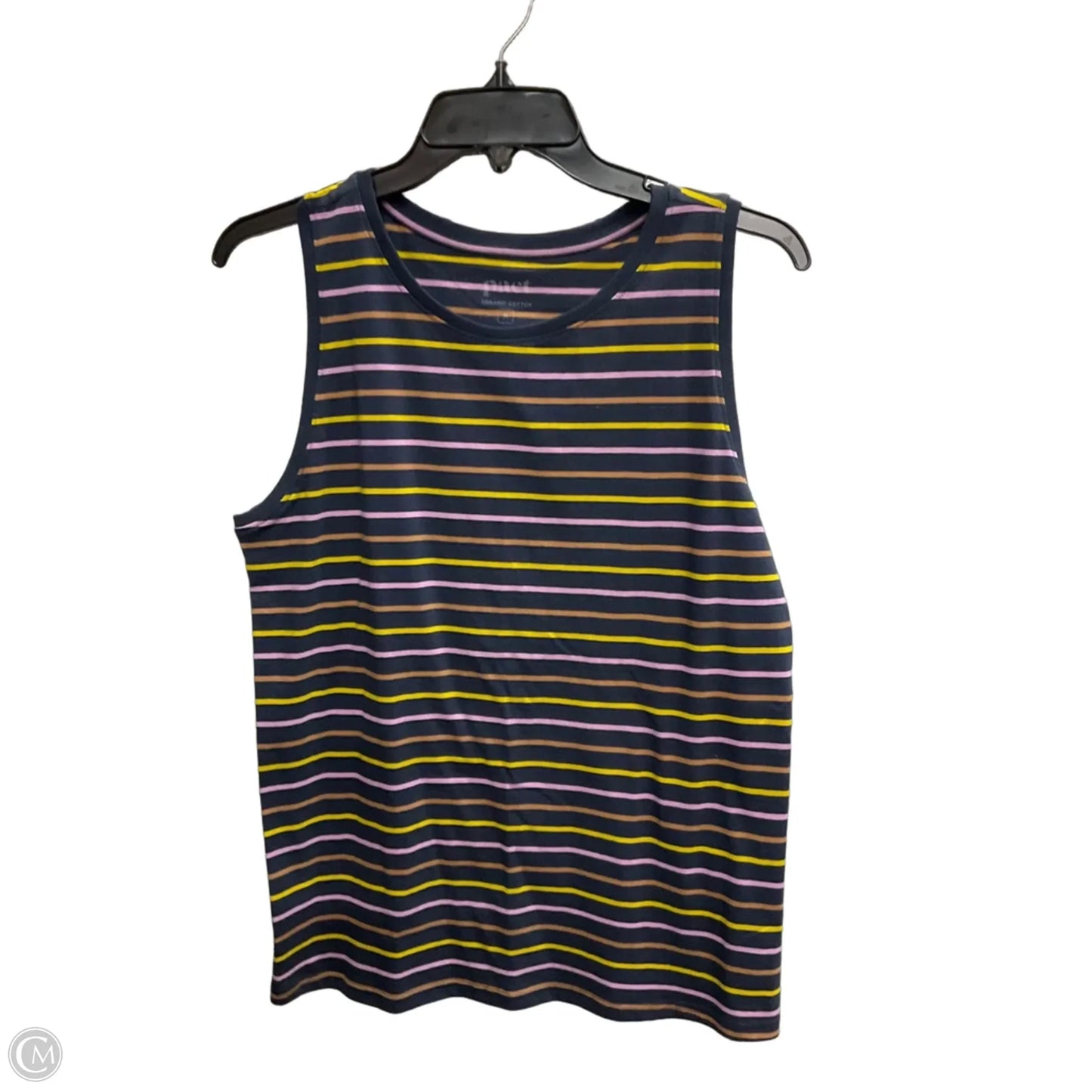Top Sleeveless By Pact In Striped Pattern, Size: M