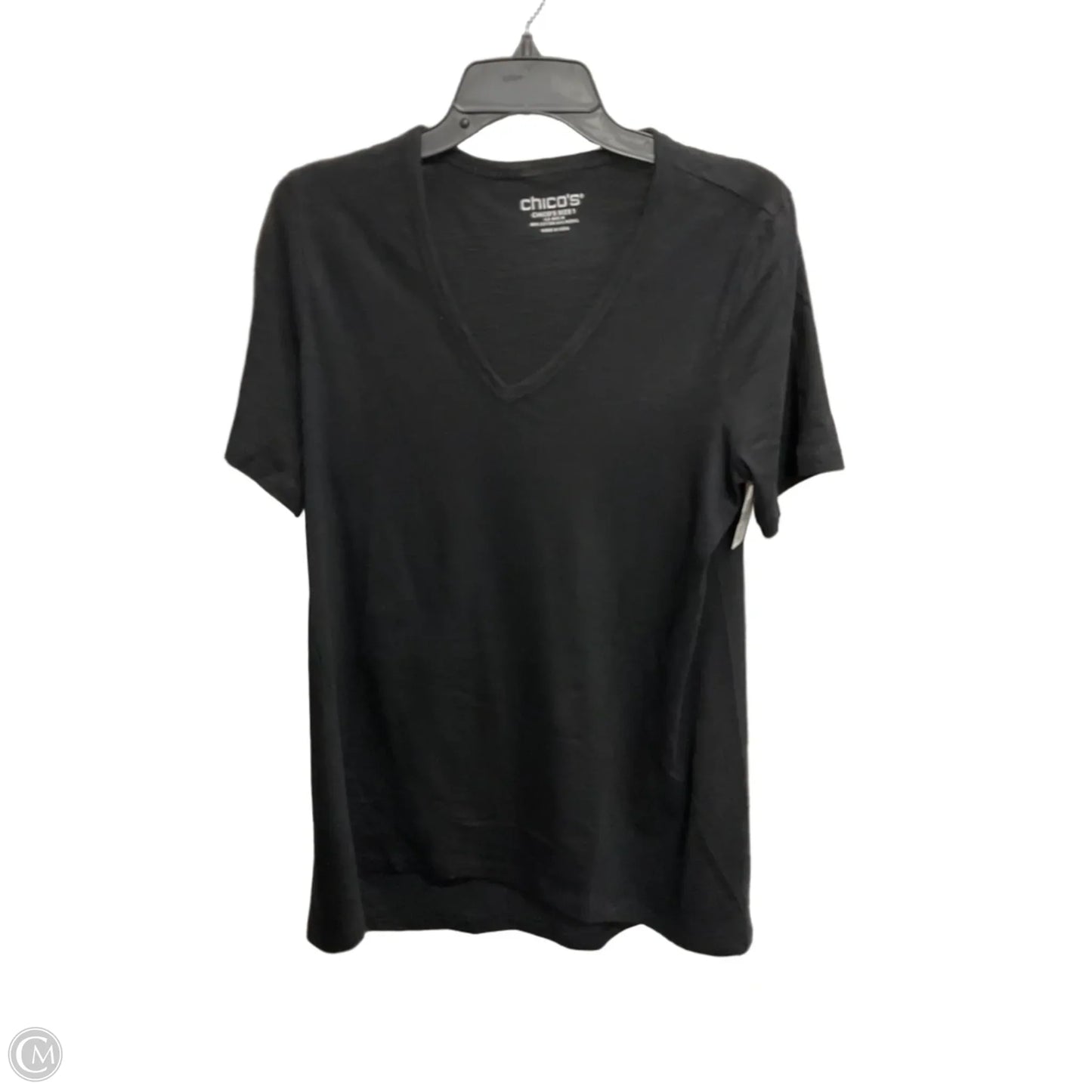 Top Short Sleeve Basic By Chicos In Black, Size: 1x