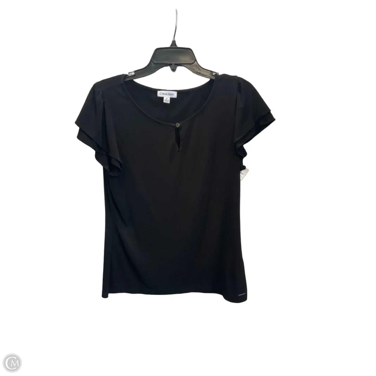 Top Short Sleeve Basic By Calvin Klein In Black, Size: M