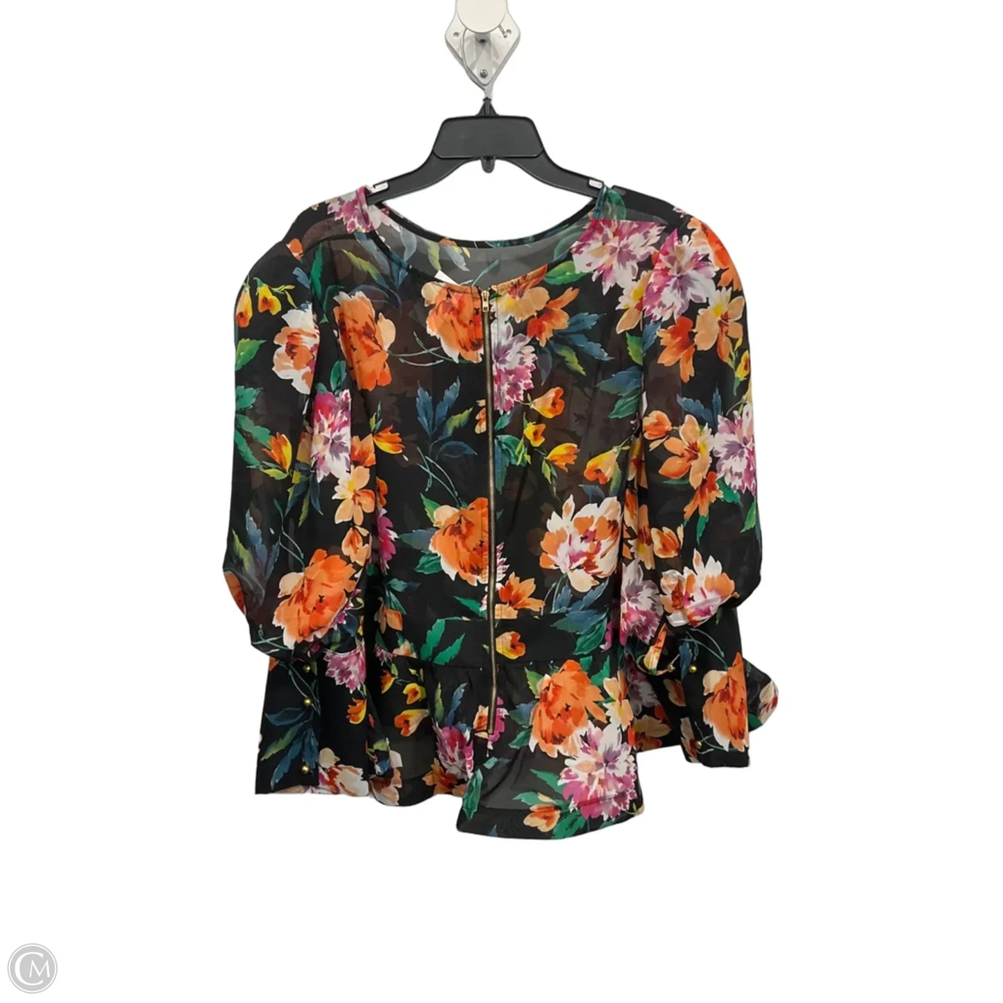 Top Long Sleeve By Fashion Nova In Floral Print, Size: 2x