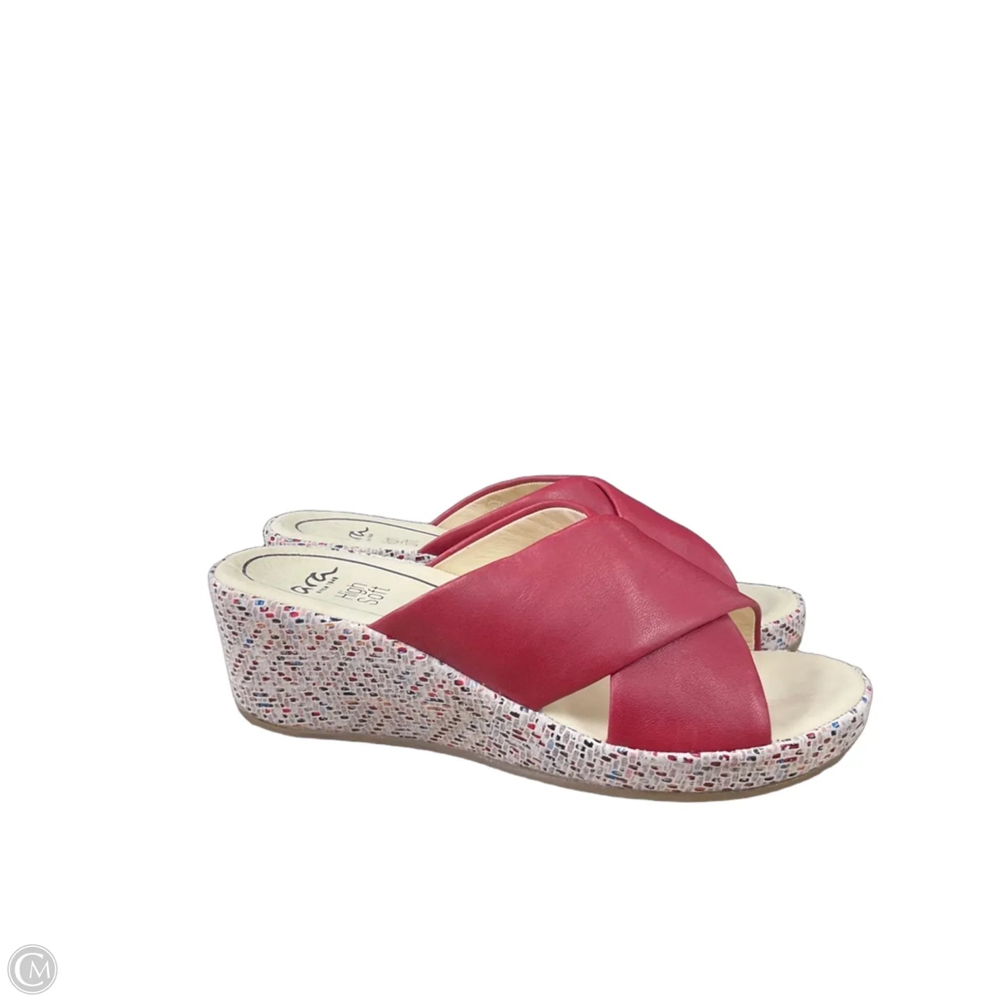 Sandals Heels Wedge By Cmb In Red, Size: 7.5