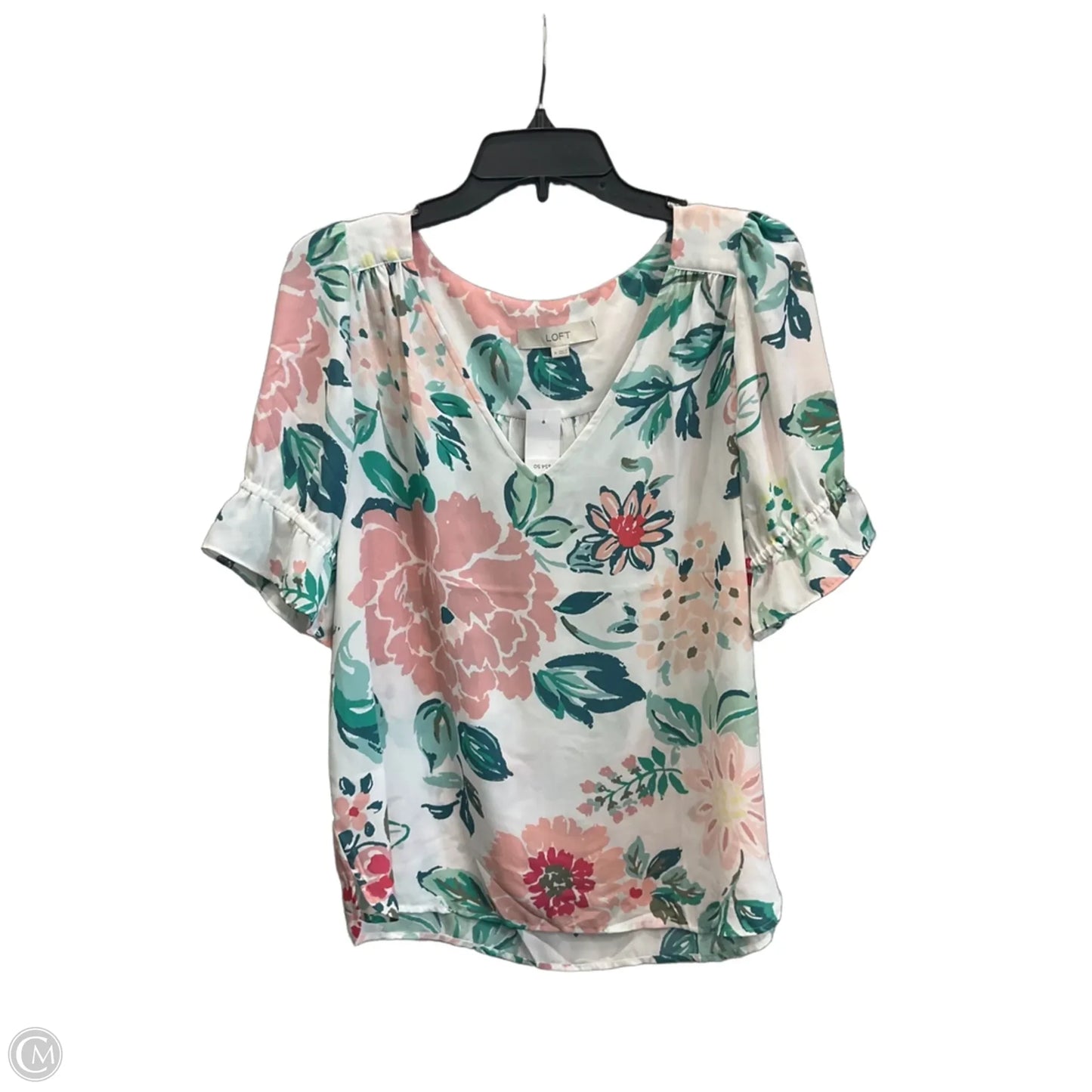 Top Short Sleeve By Loft In White, Size: M