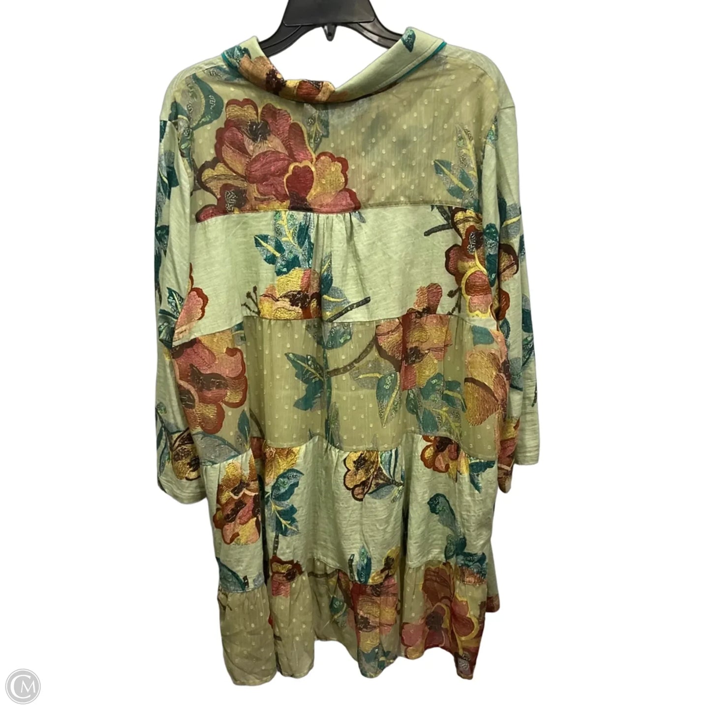 Blouse Long Sleeve By Soft Surroundings In Green, Size: 2x