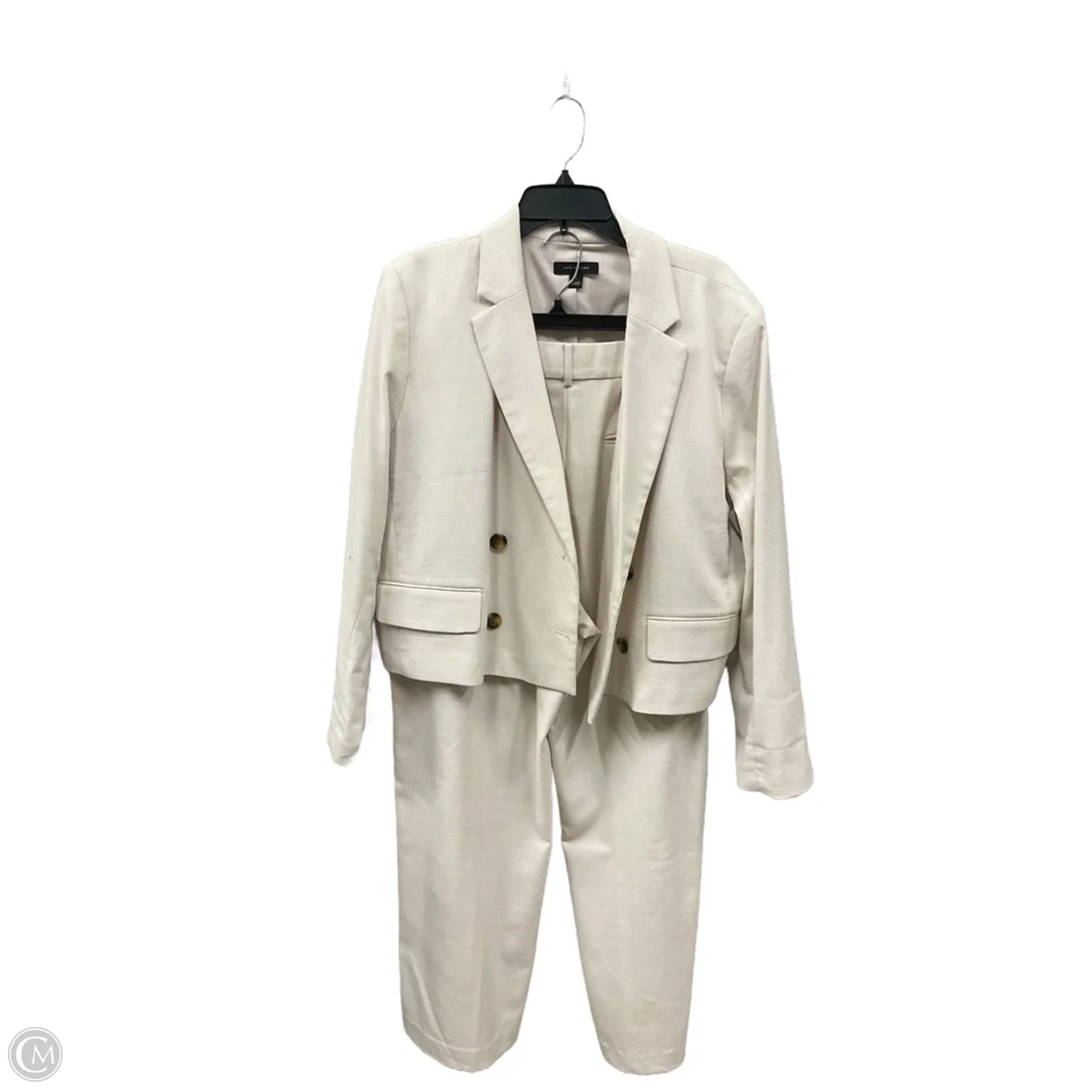 Pants Suit 2pc By Ann Taylor In Cream, Size: 18