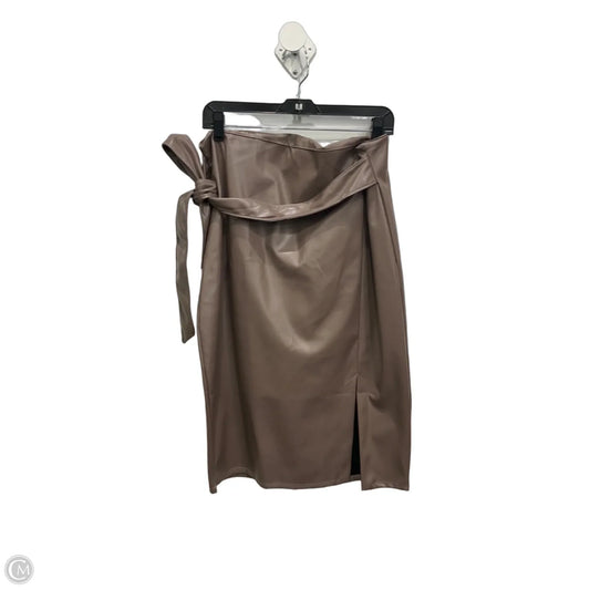 Skirt Midi By Fashion Nova In Brown, Size: 2x