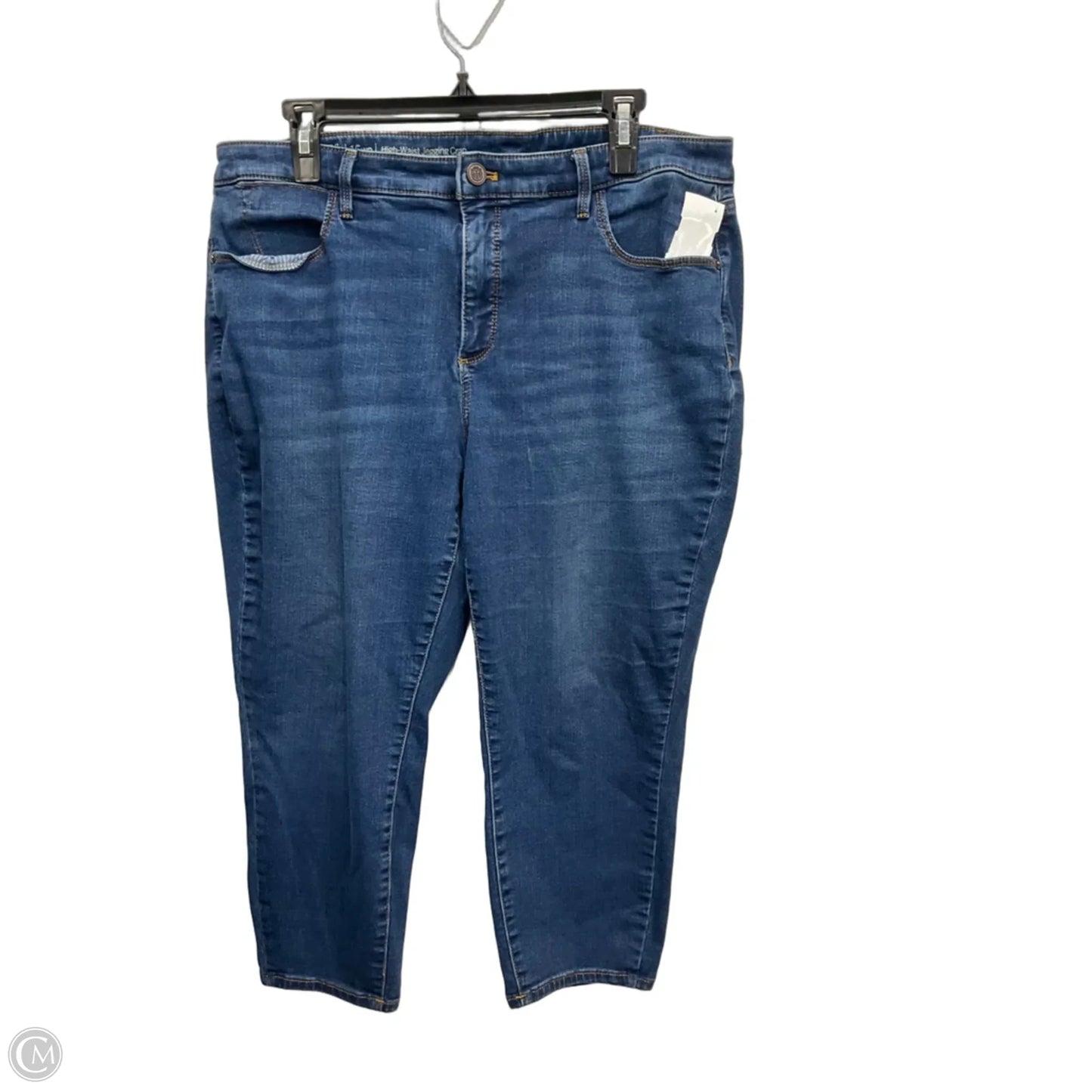 Jeans Cropped By Talbots In Blue Denim, Size: 16